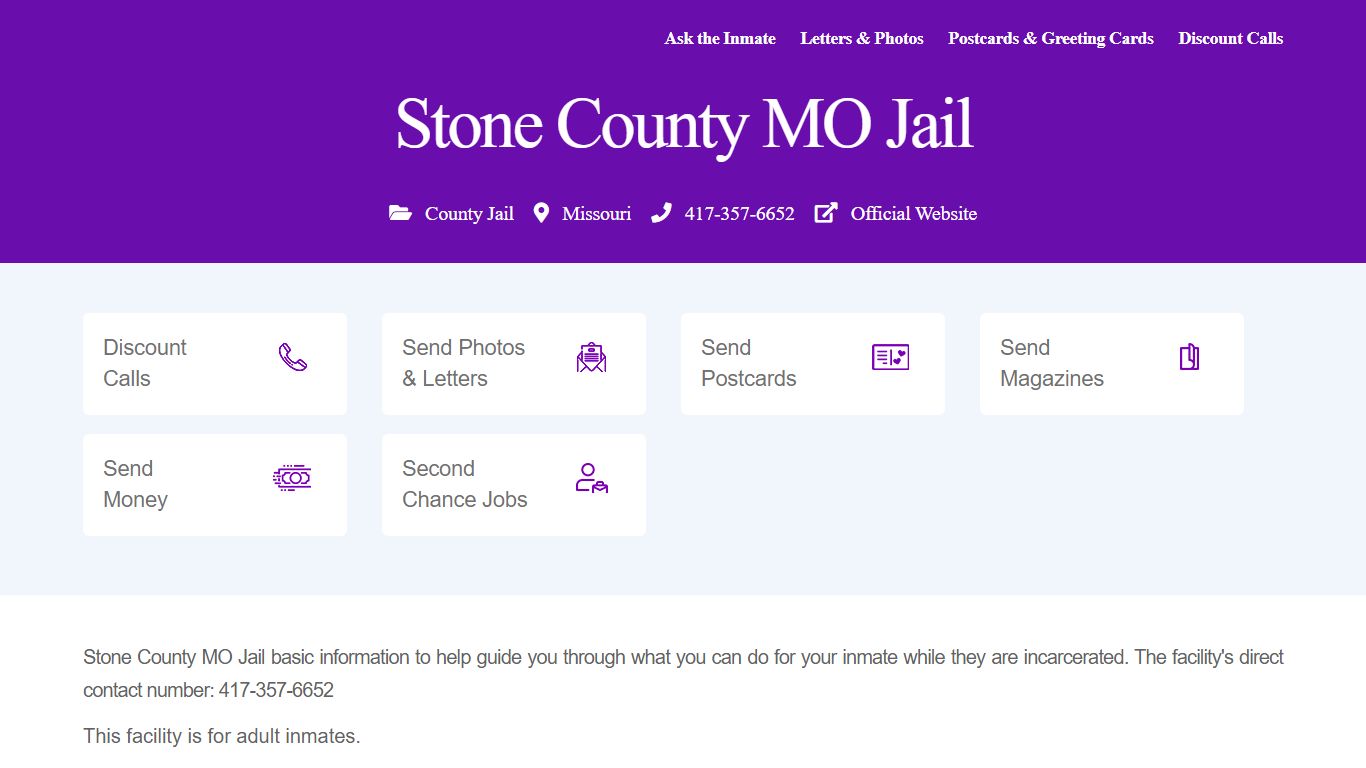 Stone County MO Jail - InmateAid