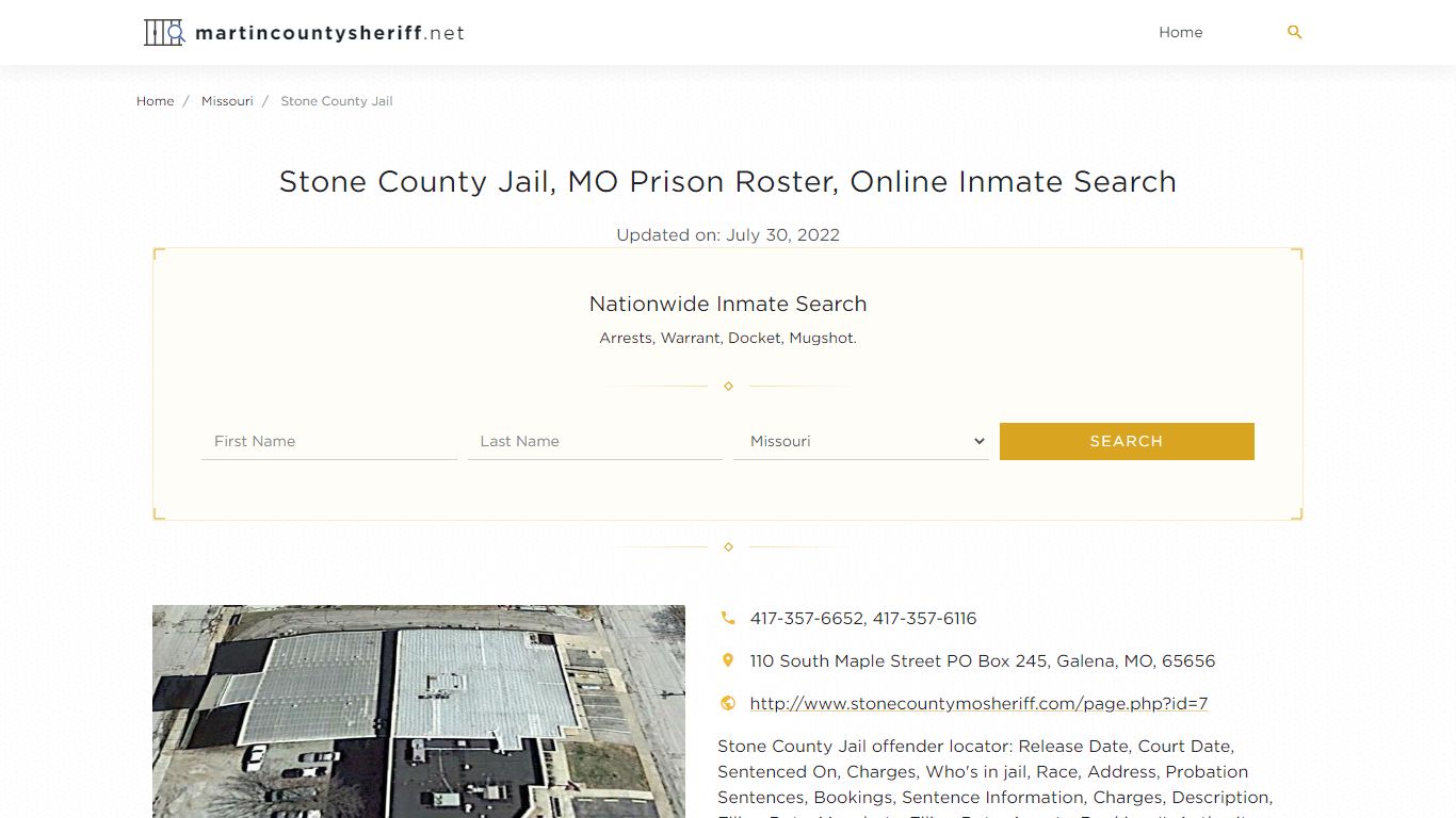 Stone County Jail, MO Prison Roster, Online Inmate Search ...